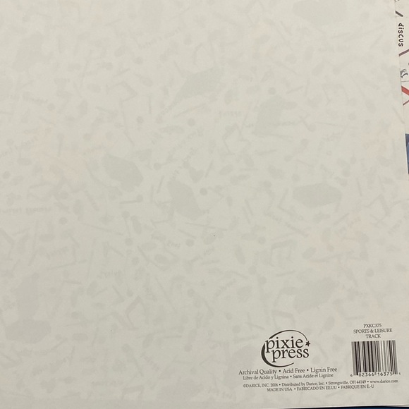 18 Ct Pixie Press scrapbook paper #PXKC75 track field sports archival quality - Picture 3 of 4